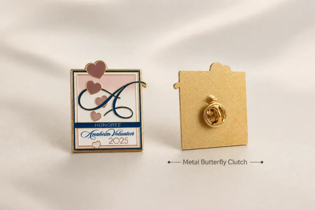 metal butterfly clutch for enamel pins