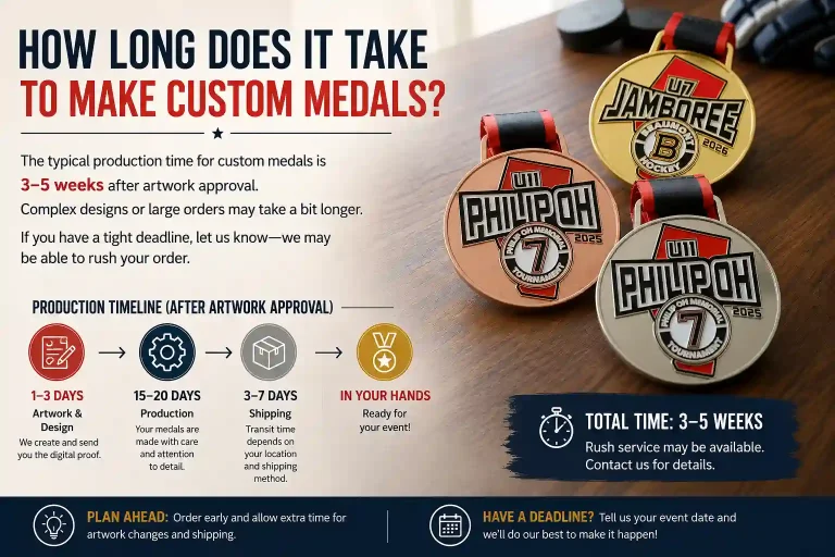 Custom medal production timeline from design to delivery