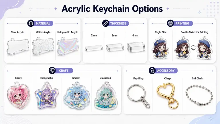 acrylic keychains options